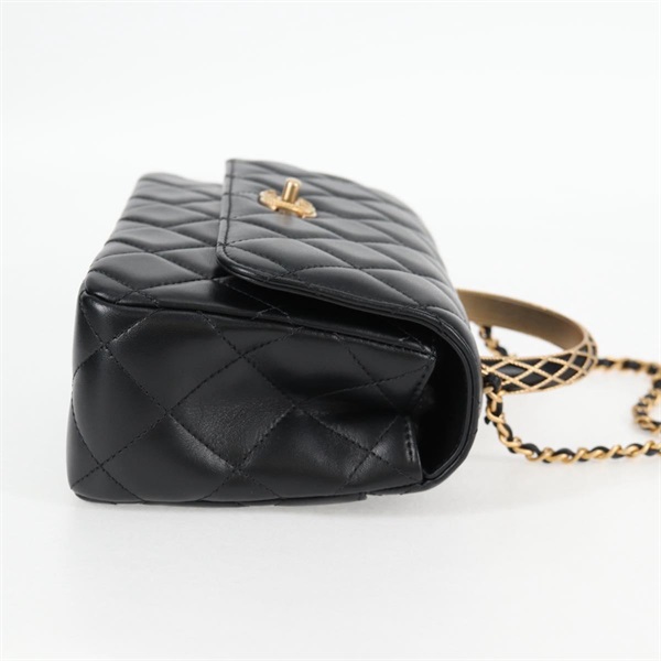 CHANEL マトラッセ 2WAYハンドバッグ トップハンドルバッグ 2021年 ショルダーバッグ ブラック ゴールド ラムスキンの画像4