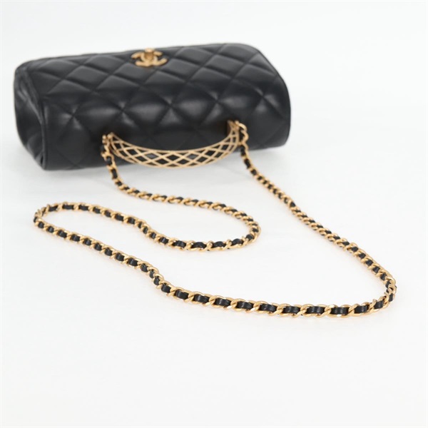 CHANEL マトラッセ 2WAYハンドバッグ トップハンドルバッグ 2021年 ショルダーバッグ ブラック ゴールド ラムスキンの画像8