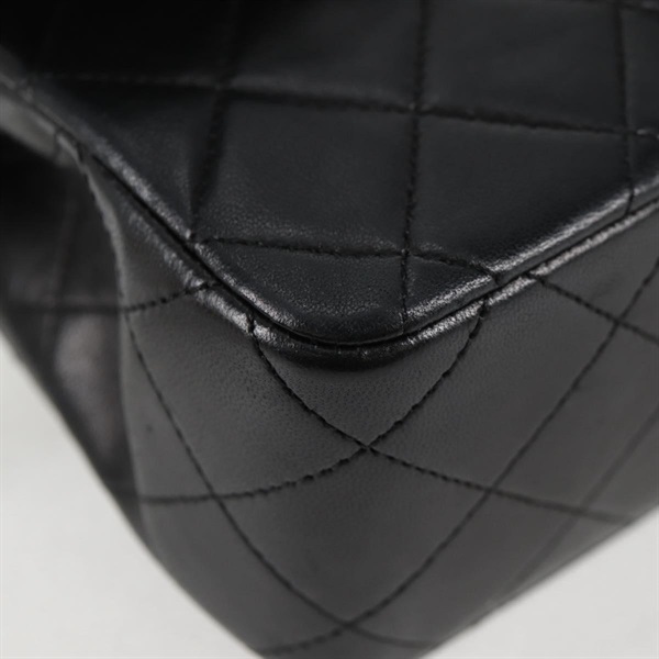 CHANEL マトラッセ ダブルフラップダブルチェーン 23 1990年 ショルダーバッグ ブラック ゴールド ラムスキンの画像10