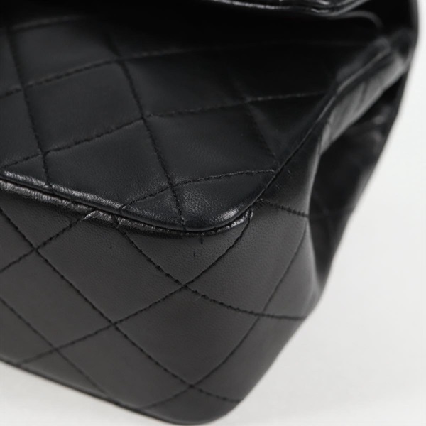 CHANEL マトラッセ ダブルフラップダブルチェーン 23 1990年 ショルダーバッグ ブラック ゴールド ラムスキンの画像11