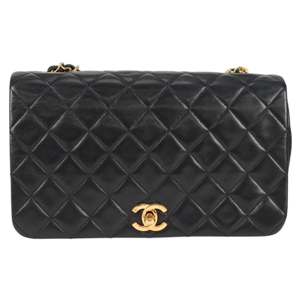 CHANEL マトラッセ シングルフラップシングルチェーン 23 ショルダーバッグ ブラック ゴールド ラムスキンの画像1