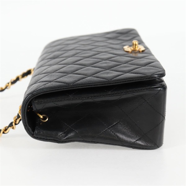CHANEL マトラッセ シングルフラップシングルチェーン 23 ショルダーバッグ ブラック ゴールド ラムスキンの画像3