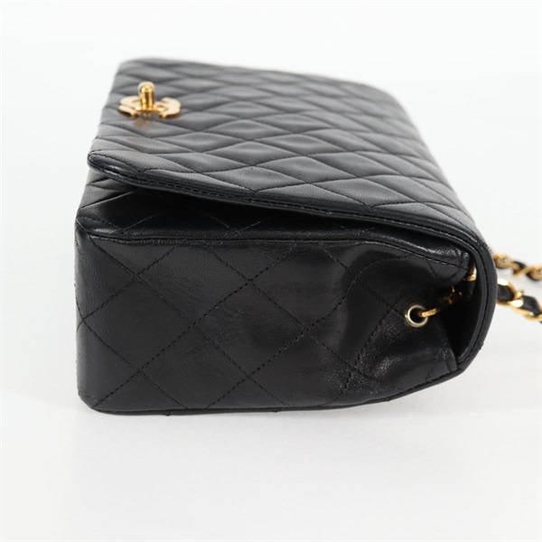 CHANEL マトラッセ シングルフラップシングルチェーン 23 ショルダーバッグ ブラック ゴールド ラムスキンの画像4