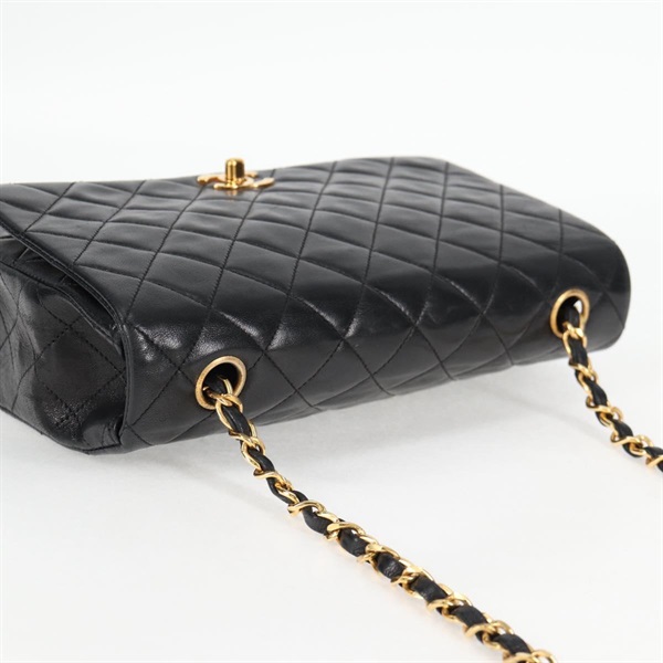 CHANEL マトラッセ シングルフラップシングルチェーン 23 ショルダーバッグ ブラック ゴールド ラムスキンの画像5