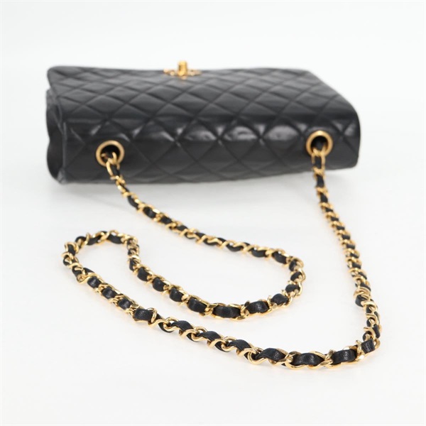 CHANEL マトラッセ シングルフラップシングルチェーン 23 ショルダーバッグ ブラック ゴールド ラムスキンの画像6