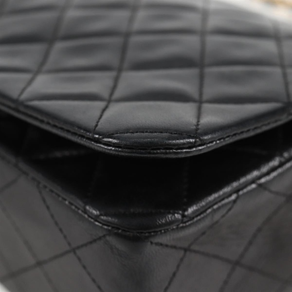CHANEL マトラッセ シングルフラップシングルチェーン 23 ショルダーバッグ ブラック ゴールド ラムスキンの画像10