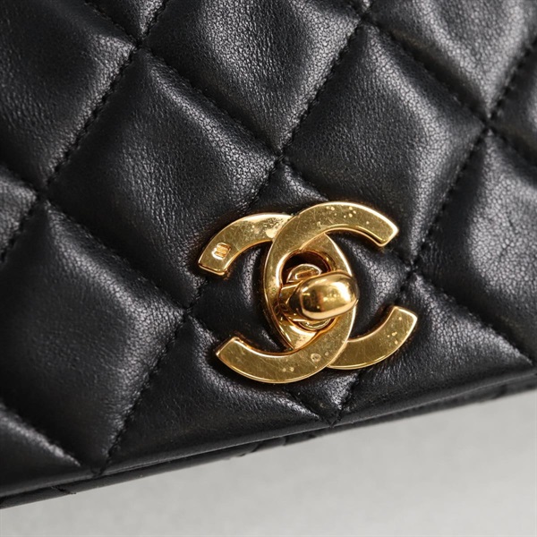 CHANEL マトラッセ シングルフラップシングルチェーン 23 ショルダーバッグ ブラック ゴールド ラムスキンの画像13