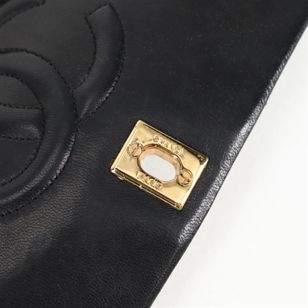 CHANEL マトラッセ シングルフラップシングルチェーン 23 ショルダーバッグ ブラック ゴールド ラムスキンの画像15