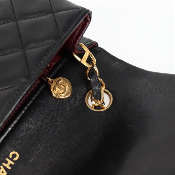 CHANEL マトラッセ シングルフラップシングルチェーン 23 ショルダーバッグ ブラック ゴールド ラムスキンの画像16