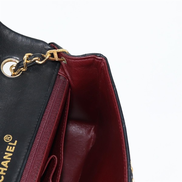 CHANEL マトラッセ シングルフラップシングルチェーン 23 ショルダーバッグ ブラック ゴールド ラムスキンの画像19