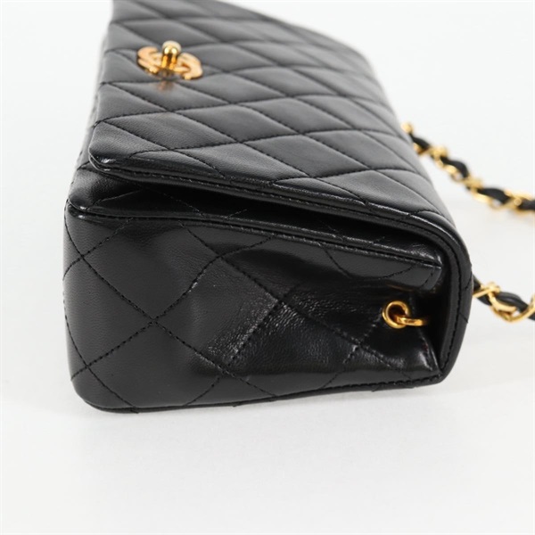 CHANEL マトラッセ シングルフラップシングルチェーン ミニ 1990年 ショルダーバッグ ブラック ゴールド ラムスキンの画像4
