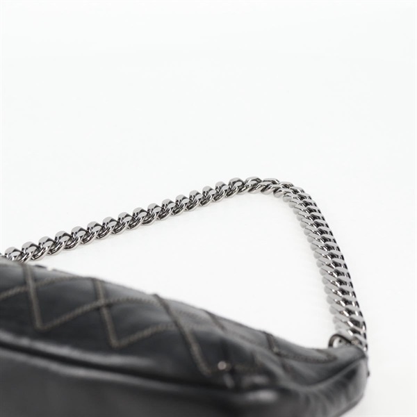 CHANEL マトラッセ ショルダーポーチ ビコローレ 2005年 ショルダーバッグ ブラック シルバー ラムスキンの画像7