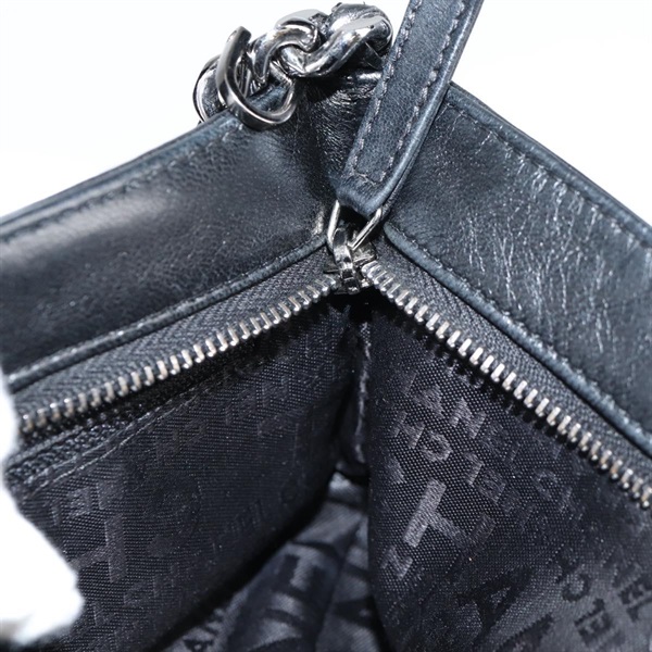 CHANEL マトラッセ ショルダーポーチ ビコローレ 2005年 ショルダーバッグ ブラック シルバー ラムスキンの画像18