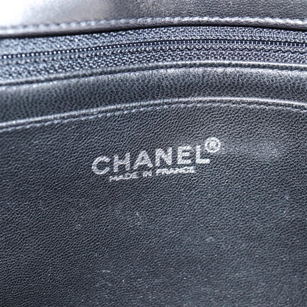 CHANEL 2.55 シングルフラップダブルチェーン 2001年 ショルダーバッグ ブラック シルバー ラムスキンの画像18