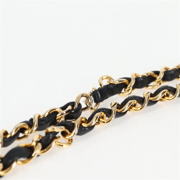 CHANEL マトラッセ ダブルフラップダブルチェーン 23 1990年 ショルダーバッグ ブラック ゴールド ラムスキンの画像9
