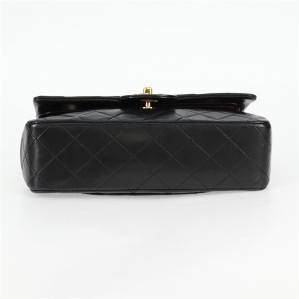 CHANEL マトラッセ ダブルフラップダブルチェーン 23 1990年 ショルダーバッグ ブラック ゴールド ラムスキンの画像10