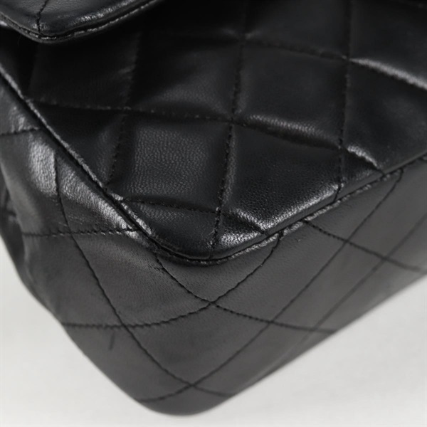 CHANEL マトラッセ ダブルフラップダブルチェーン 23 1990年 ショルダーバッグ ブラック ゴールド ラムスキンの画像11