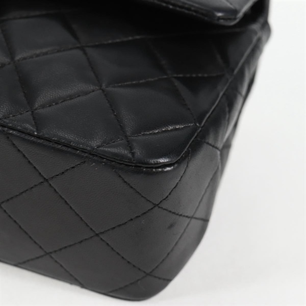 CHANEL マトラッセ ダブルフラップダブルチェーン 23 1990年 ショルダーバッグ ブラック ゴールド ラムスキンの画像12