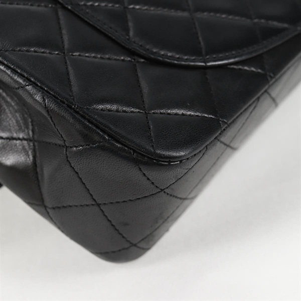 CHANEL マトラッセ ダブルフラップダブルチェーン 23 1990年 ショルダーバッグ ブラック ゴールド ラムスキンの画像13