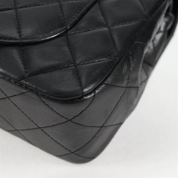 CHANEL マトラッセ ダブルフラップダブルチェーン 23 1990年 ショルダーバッグ ブラック ゴールド ラムスキンの画像14