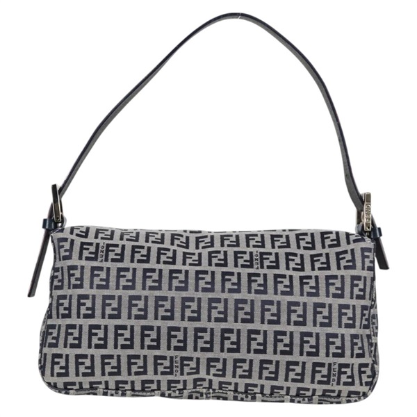 FENDI マンマバゲット ズッキーノ ショルダーバッグ ネイビー ブルー シルバー キャンバスの画像2