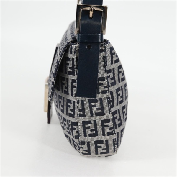 FENDI マンマバゲット ズッキーノ ショルダーバッグ ネイビー ブルー シルバー キャンバスの画像3