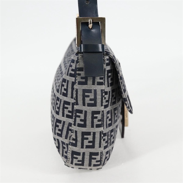 FENDI マンマバゲット ズッキーノ ショルダーバッグ ネイビー ブルー シルバー キャンバスの画像4