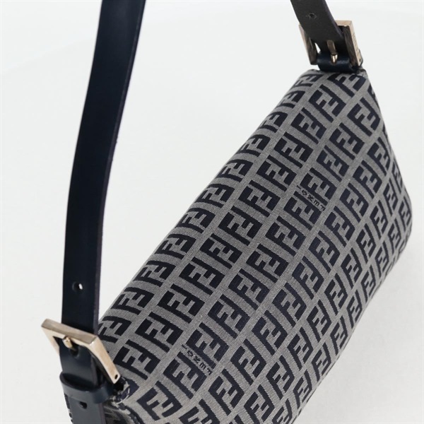 FENDI マンマバゲット ズッキーノ ショルダーバッグ ネイビー ブルー シルバー キャンバスの画像5