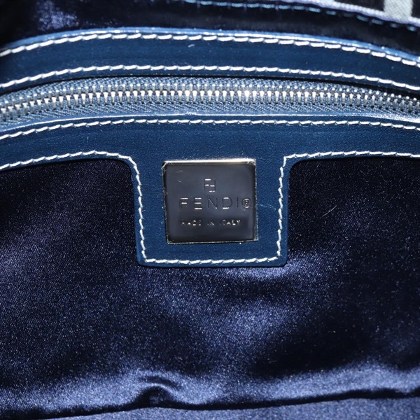 FENDI マンマバゲット ズッキーノ ショルダーバッグ ネイビー ブルー シルバー キャンバスの画像17