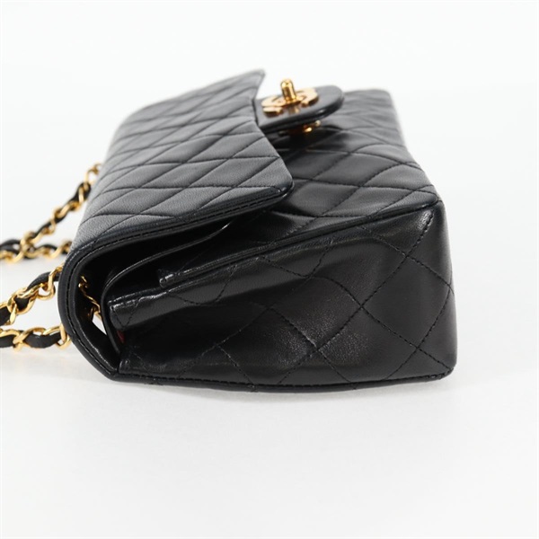 CHANEL マトラッセ ダブルフラップダブルチェーン 23 1990年 ショルダーバッグ ブラック ゴールド ラムスキンの画像3