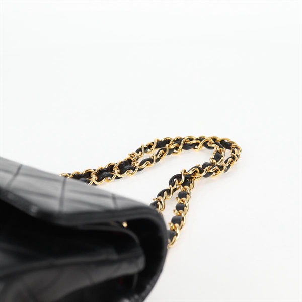CHANEL マトラッセ ダブルフラップダブルチェーン 23 1990年 ショルダーバッグ ブラック ゴールド ラムスキンの画像7
