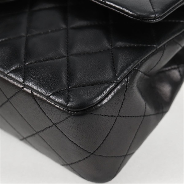 CHANEL マトラッセ ダブルフラップダブルチェーン 23 1990年 ショルダーバッグ ブラック ゴールド ラムスキンの画像10