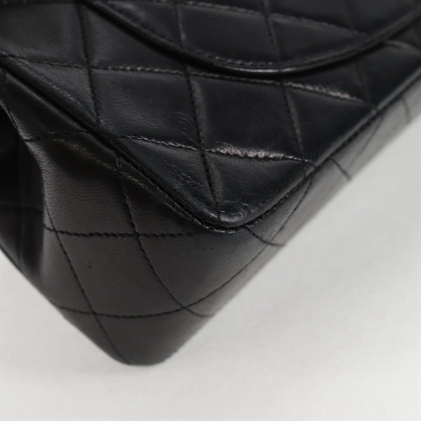 CHANEL マトラッセ ダブルフラップダブルチェーン 23 1990年 ショルダーバッグ ブラック ゴールド ラムスキンの画像11