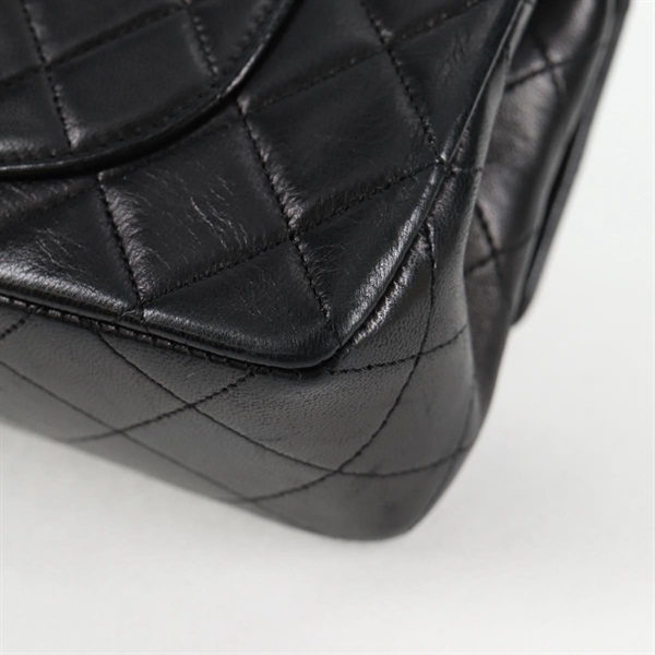 CHANEL マトラッセ ダブルフラップダブルチェーン 23 1990年 ショルダーバッグ ブラック ゴールド ラムスキンの画像12
