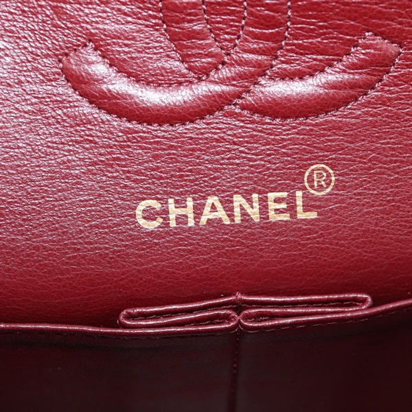 CHANEL マトラッセ ダブルフラップダブルチェーン 23 1990年 ショルダーバッグ ブラック ゴールド ラムスキンの画像19