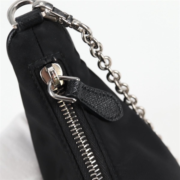 PRADA トライアングル ショルダーバッグ ブラック シルバー テスートの画像15