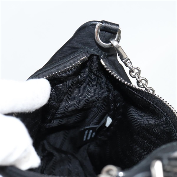 PRADA トライアングル ショルダーバッグ ブラック シルバー テスートの画像18