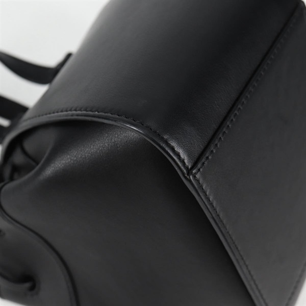 LOEWE ハンモック ミニドローストリング ショルダーバッグ ブラック シルバー レザーの画像10