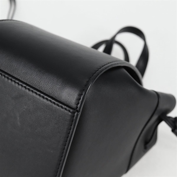 LOEWE ハンモック ミニドローストリング ショルダーバッグ ブラック シルバー レザーの画像11