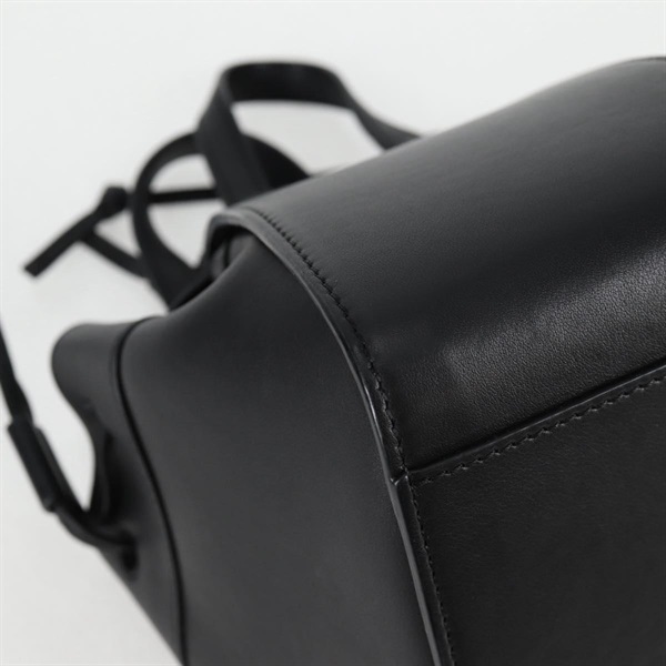 LOEWE ハンモック ミニドローストリング ショルダーバッグ ブラック シルバー レザーの画像12