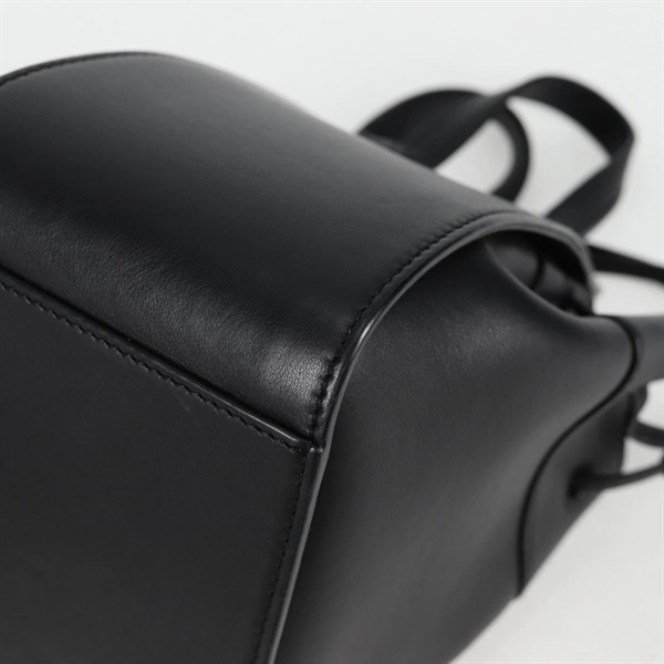 LOEWE ハンモック ミニドローストリング ショルダーバッグ ブラック シルバー レザーの画像13