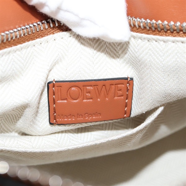 LOEWE パズル スモール ショルダーバッグ ブラウン シルバー レザーの画像17