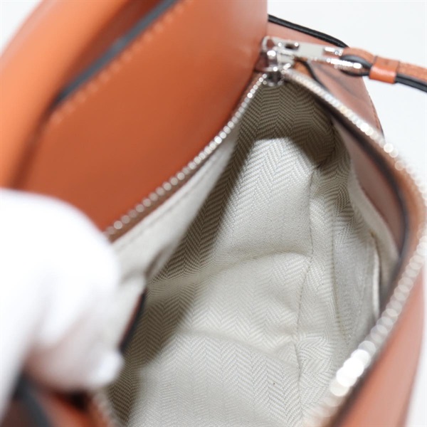 LOEWE パズル スモール ショルダーバッグ ブラウン シルバー レザーの画像19