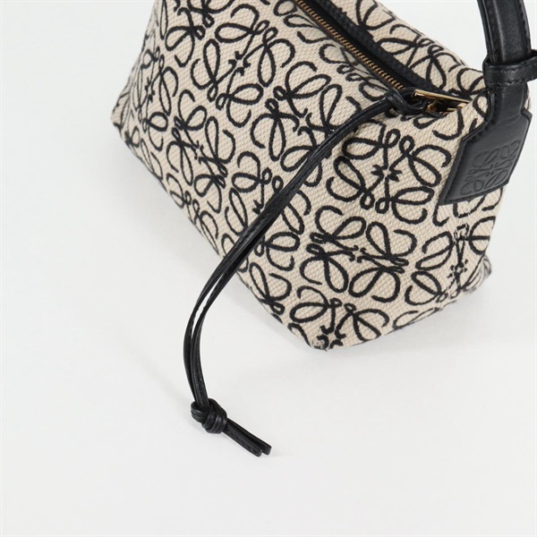 LOEWE アナグラム ショルダーバッグ ブラック ホワイト ゴールド キャンバスの画像15