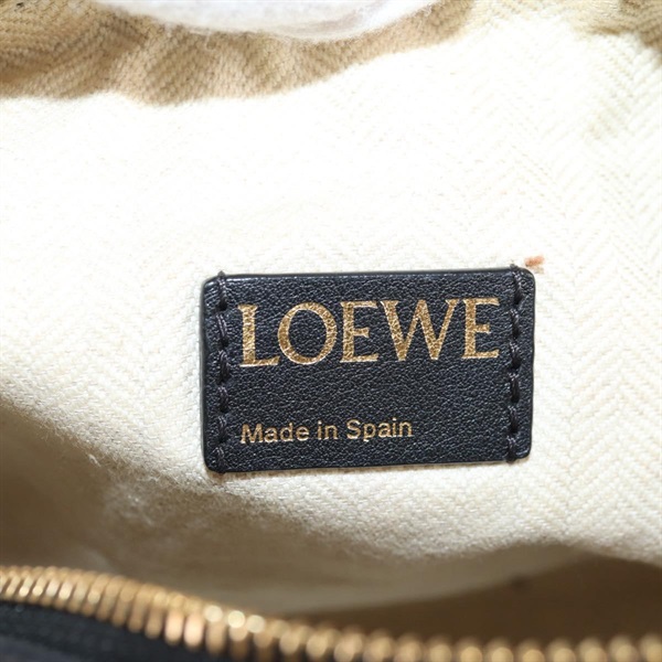 LOEWE アナグラム ショルダーバッグ ブラック ホワイト ゴールド キャンバスの画像17