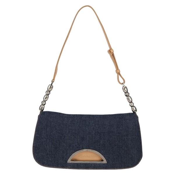 Christian Dior マリスパール ワンショルダーバッグ ショルダーバッグ インディゴブルー ベージュ シルバー シルバー デニムの画像1