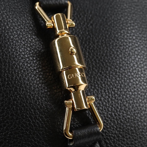 GUCCI ジャッキー ショルダーバッグ ブラック ゴールド レザーの画像8