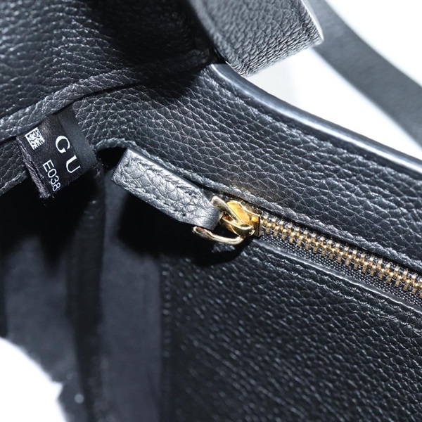 GUCCI ジャッキー ショルダーバッグ ブラック ゴールド レザーの画像11