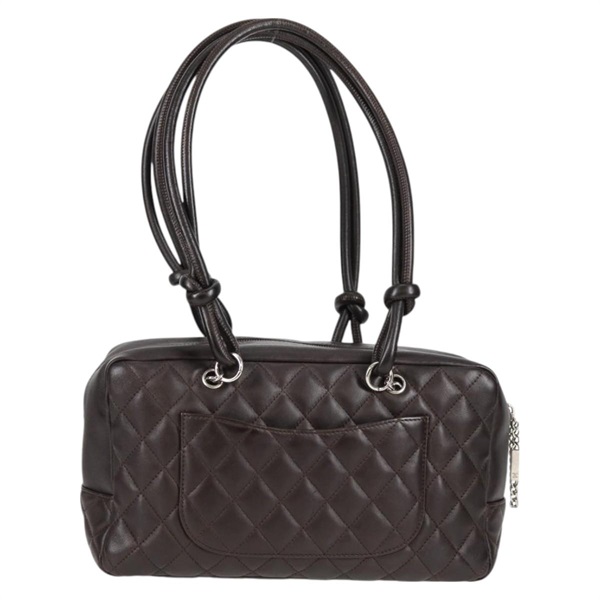 CHANEL カンボン ボストン 2006年 トートバッグ ブラウン ラムスキンの画像2