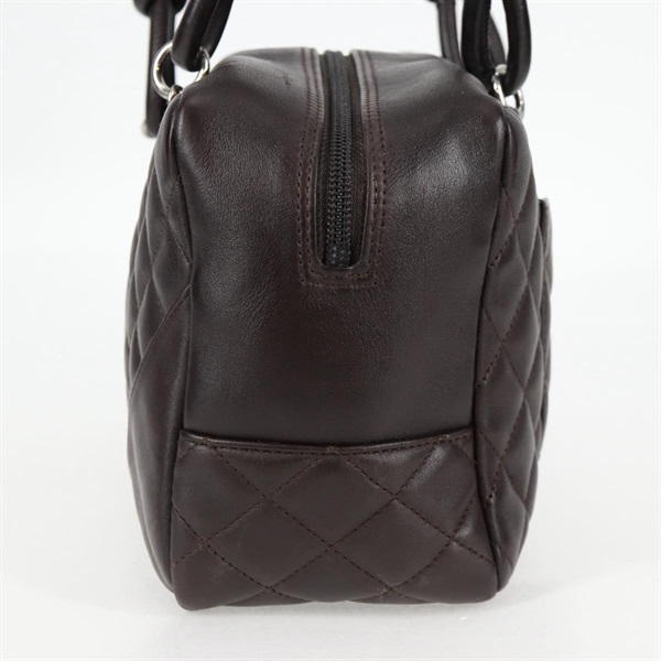CHANEL カンボン ボストン 2006年 トートバッグ ブラウン ラムスキンの画像3